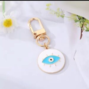 Gold and White Evil Eye Key Holder